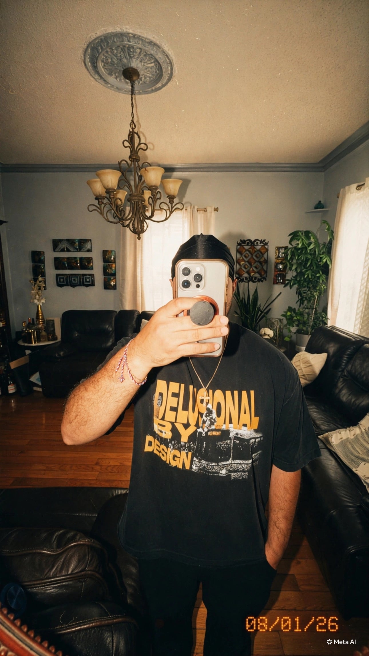 Wearing the Delusional By Design tee, vintage boxy fit