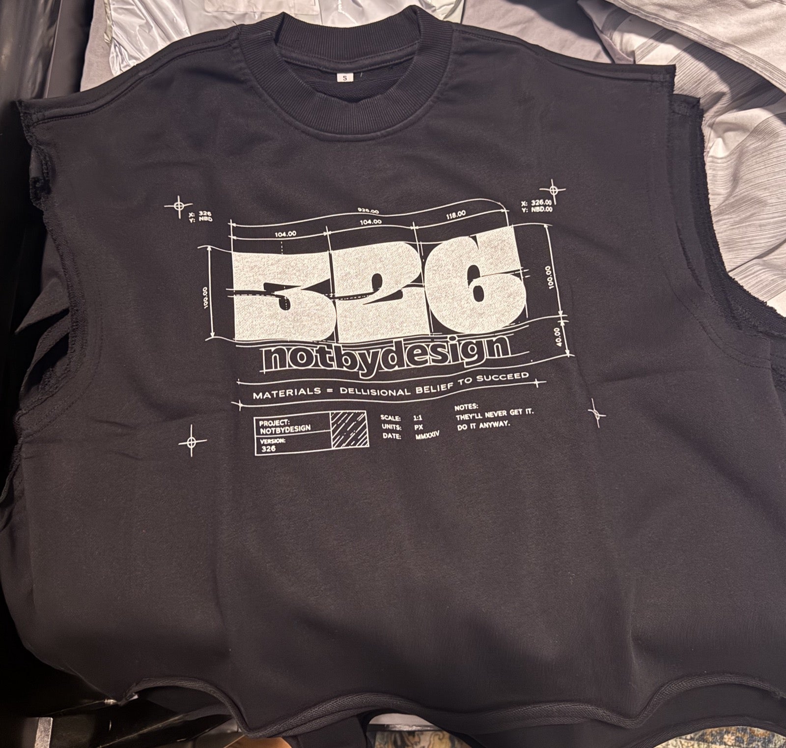 326 Blueprint tank top, fresh out of the bag